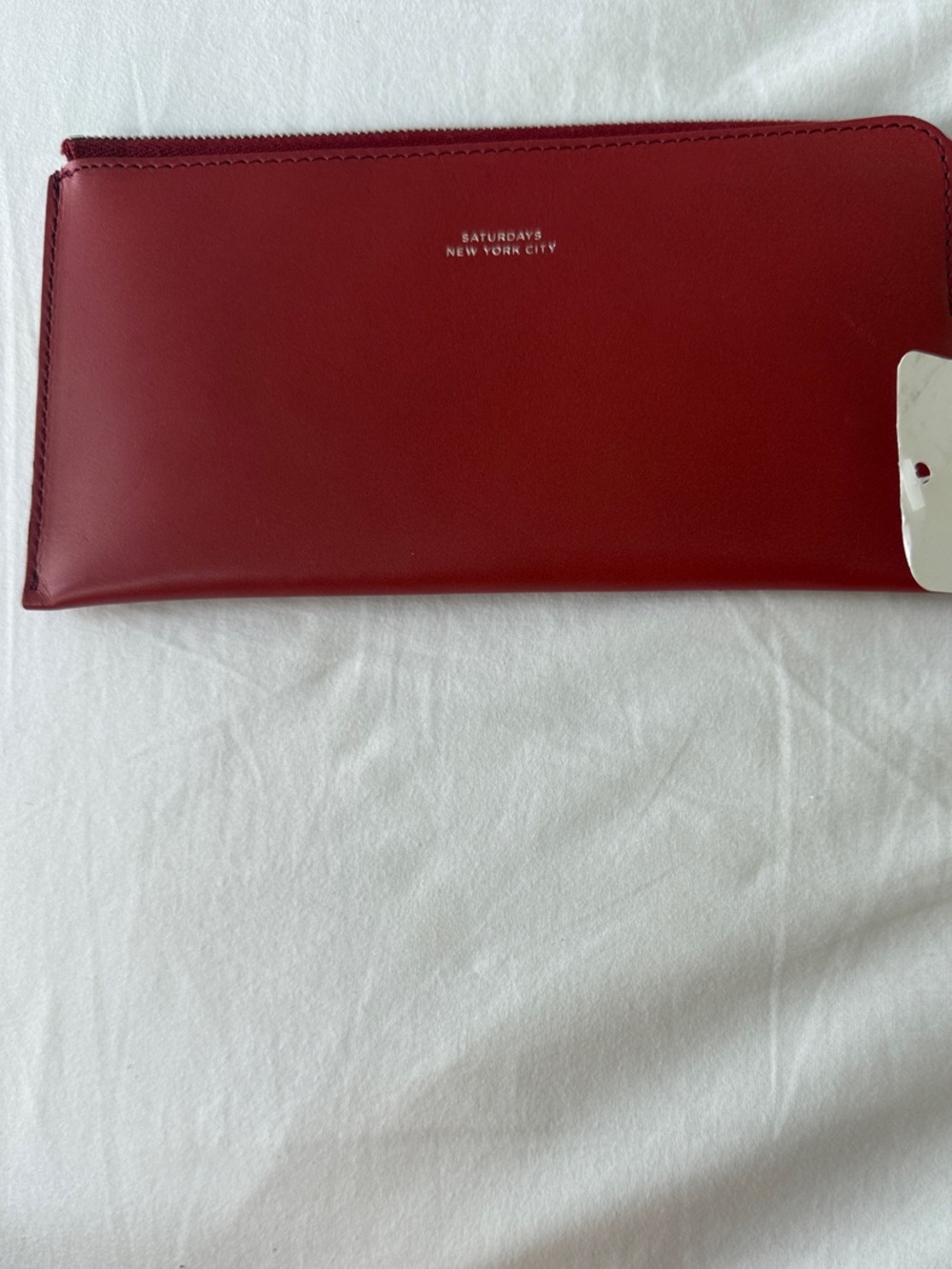 Saturdays New York City Cherry Red vegan Leather Zip Pouch